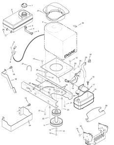 Engine Mount Diagram and Parts List for 7800321-405628X151 2008 Briggs and Stratton Lawn Tractor